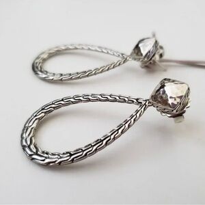 John Hardy Classic Chain 925 Sterling Silver Pear Drop Earrings